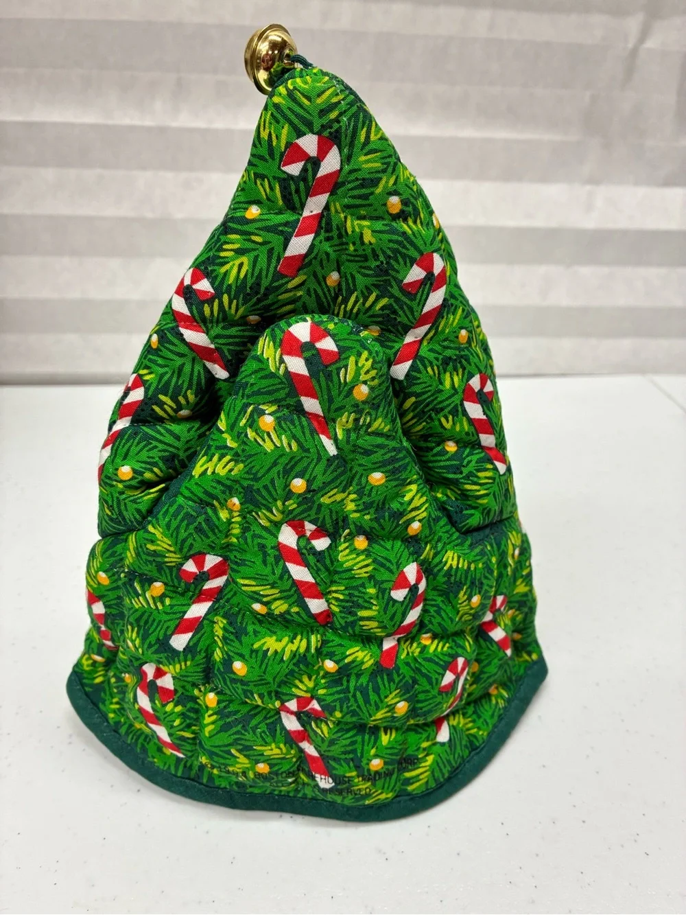 Vintage Christmas tree oven mitt holiday classic nostalgia bells candy cane 90's